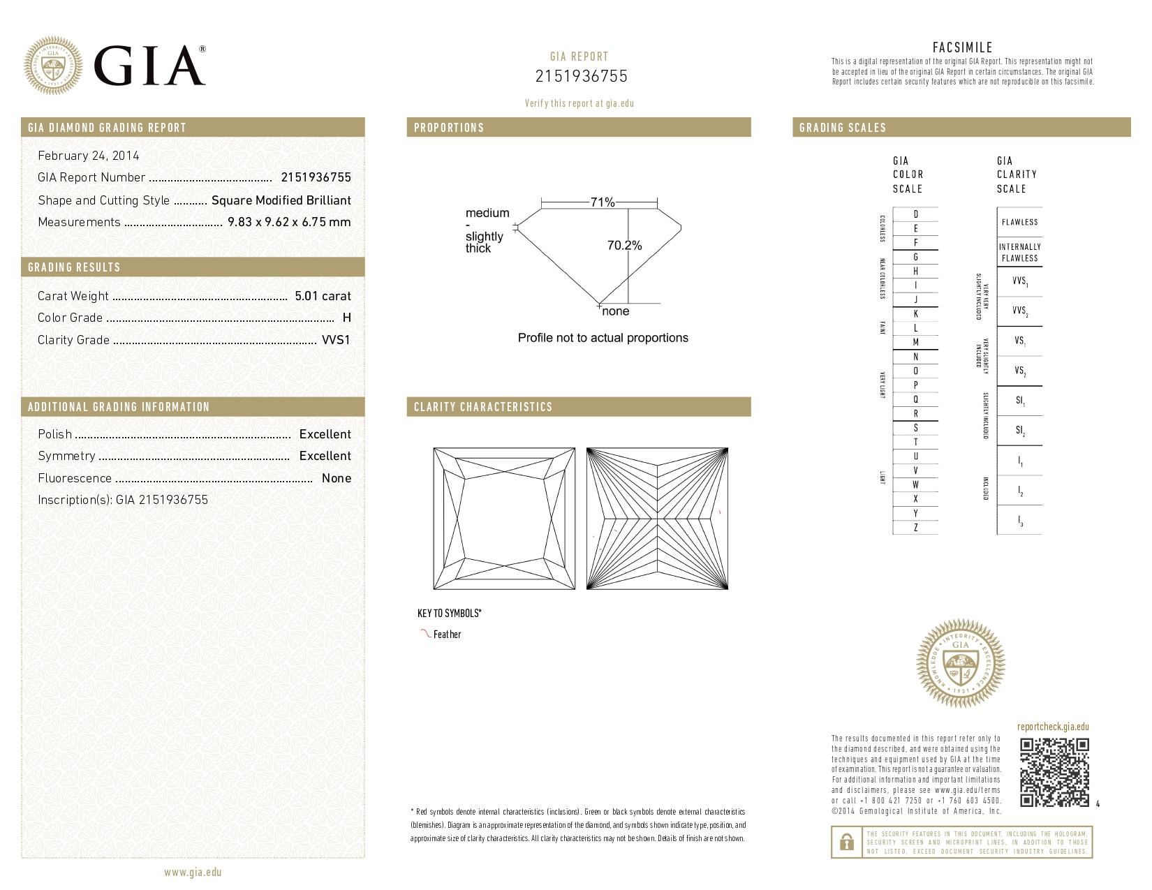 GIA Certified 5.01 Carat Princess Cut Diamond with pavé Ring in 18K white Gold For Sale 6