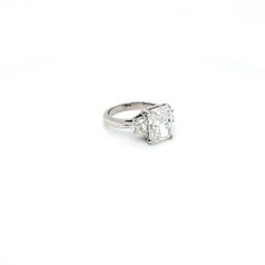 GIA Certified 5.01 Carat Radiant Cut 3-Stone Ring