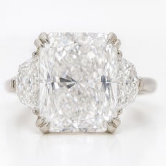 GIA Certified 5.01 Carat Radiant Cut Diamond Ring with Cadillac Side Diamonds