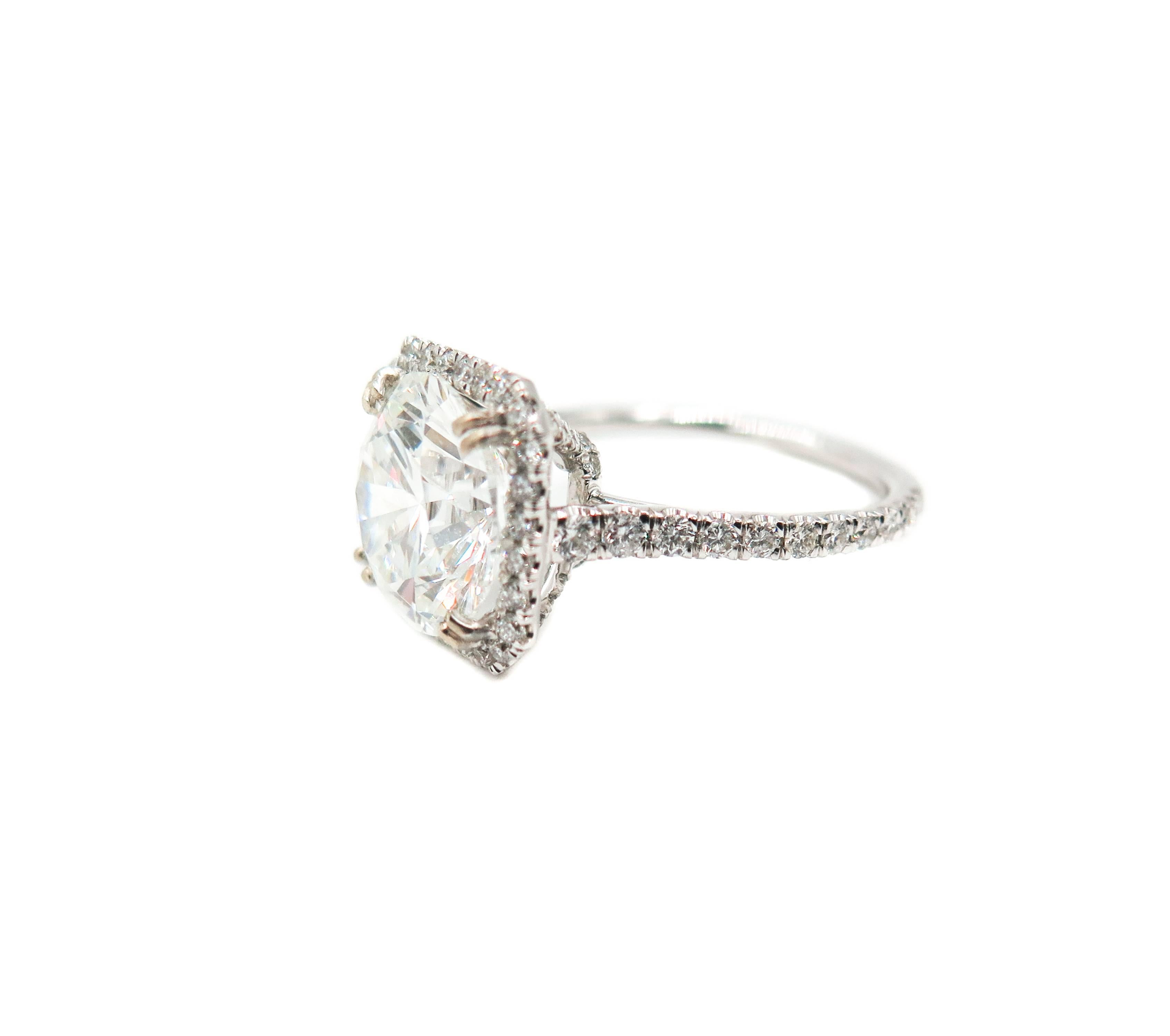 Modern GIA Certified 5.01 Carat Round Diamond Engagement Ring