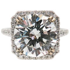 GIA Certified 5.01 Carat Round Diamond Engagement Ring