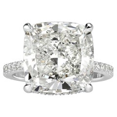 Bague avec diamant certifié GIA de 5,01 carats sur anneau 