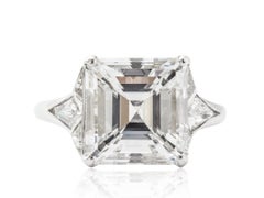 GIA Certified 5.01 E VS2 Asscher Cut Diamond Engagement Ring