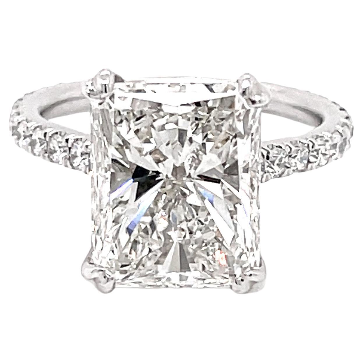 GIA Certified 5.01 Carat Oval Cut Diamond Classic Platinum Engagement Ring at 1stDibs oval