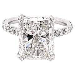 GIA Certified 5.01 Radiant Cut Engagement Ring