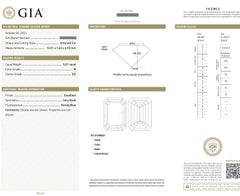 GIA Certified 5.01ct Emerald Cut Diamond Platinum Ring with Halo