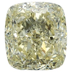 GIA Certified 5.01ct Fancy Yellow Cushion VS2 Loose or Set in Solitaire Ring