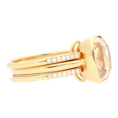 GIA Certified 5.02 Carat Cushion Cut Fancy Brown Yellow Diamond Ring in 18k Rose