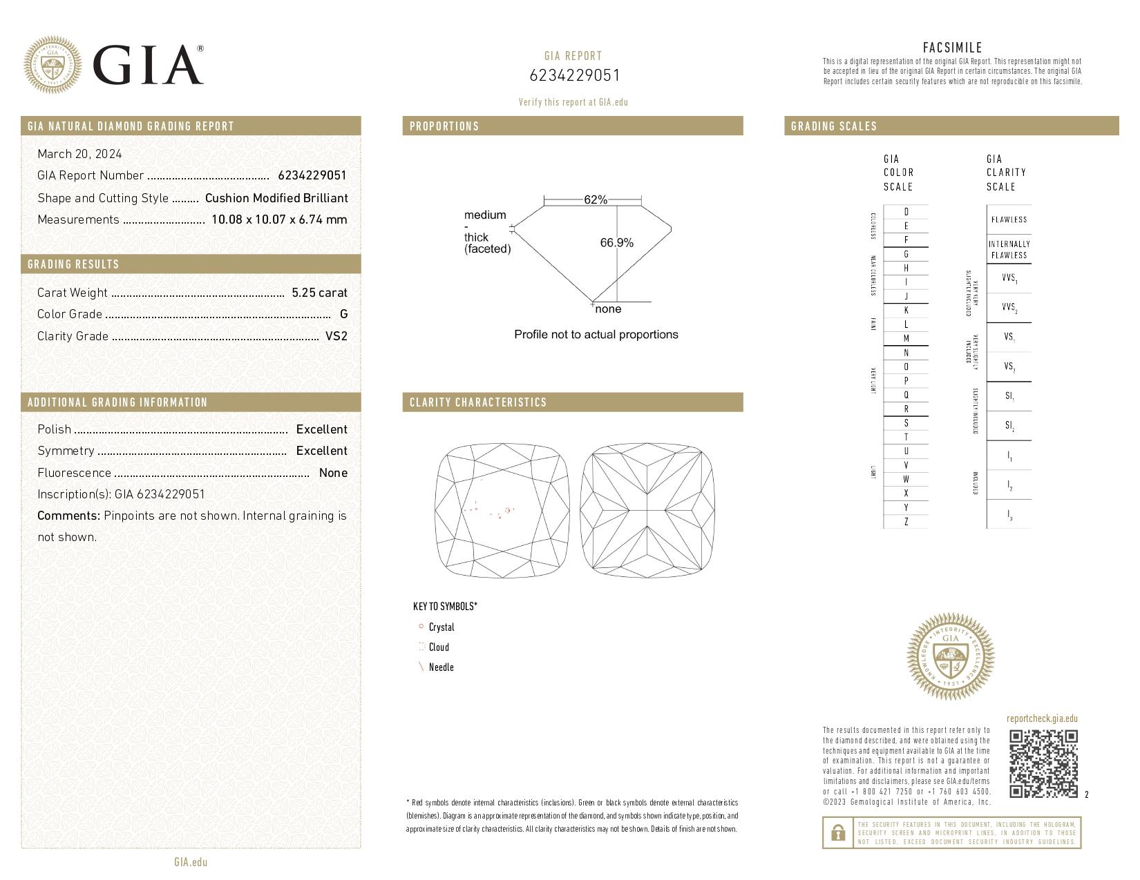 5 carat cushion cut diamond ring