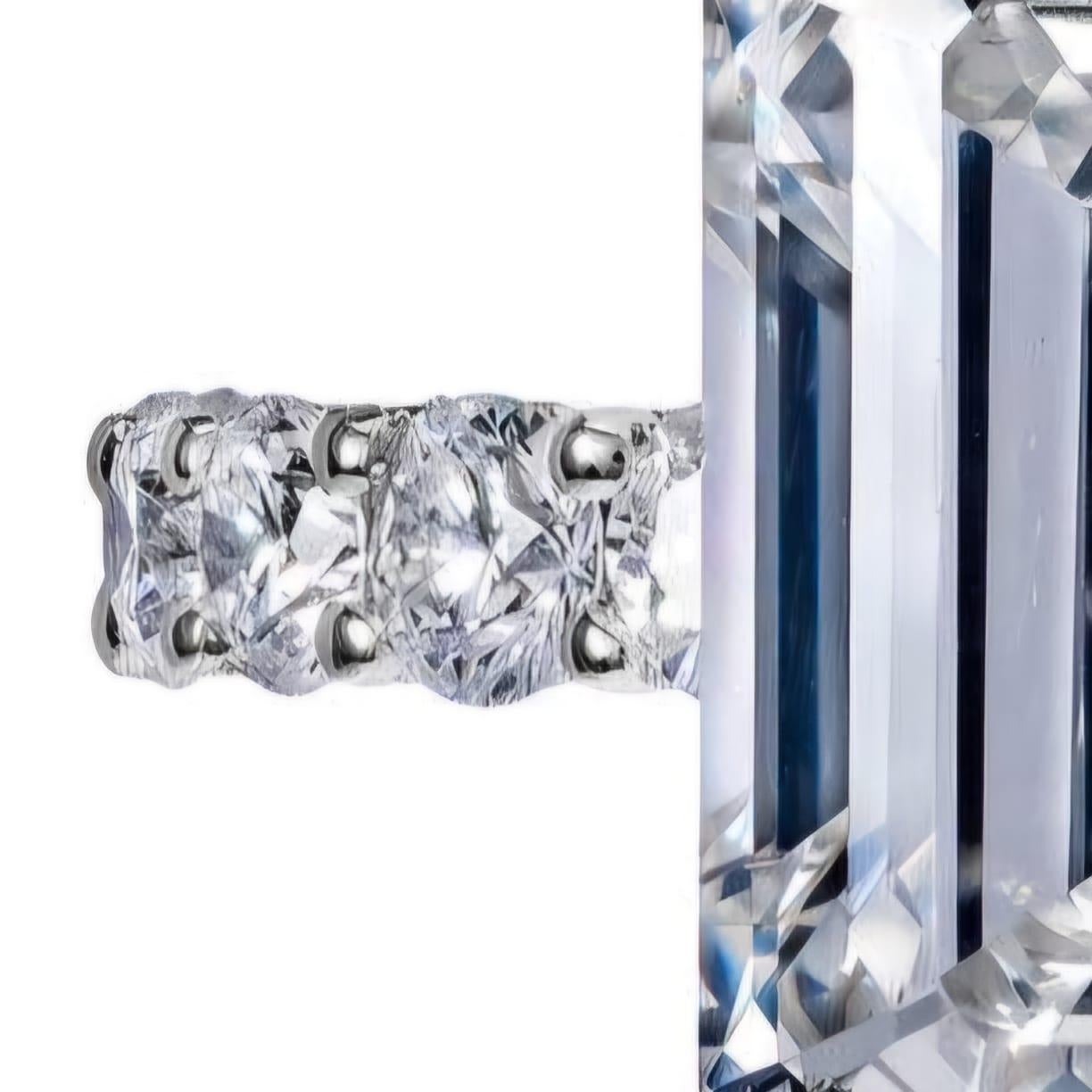 GIA Certified 5.02 Carat Emerald Cut Diamond Ring VS2 Clarity D Color For Sale 4