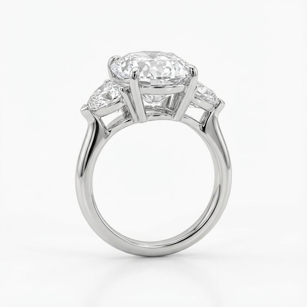 GIA zertifizierter 5,02 Karat F VS1 Ovaler Diamantring (Zeitgenössisch) im Angebot