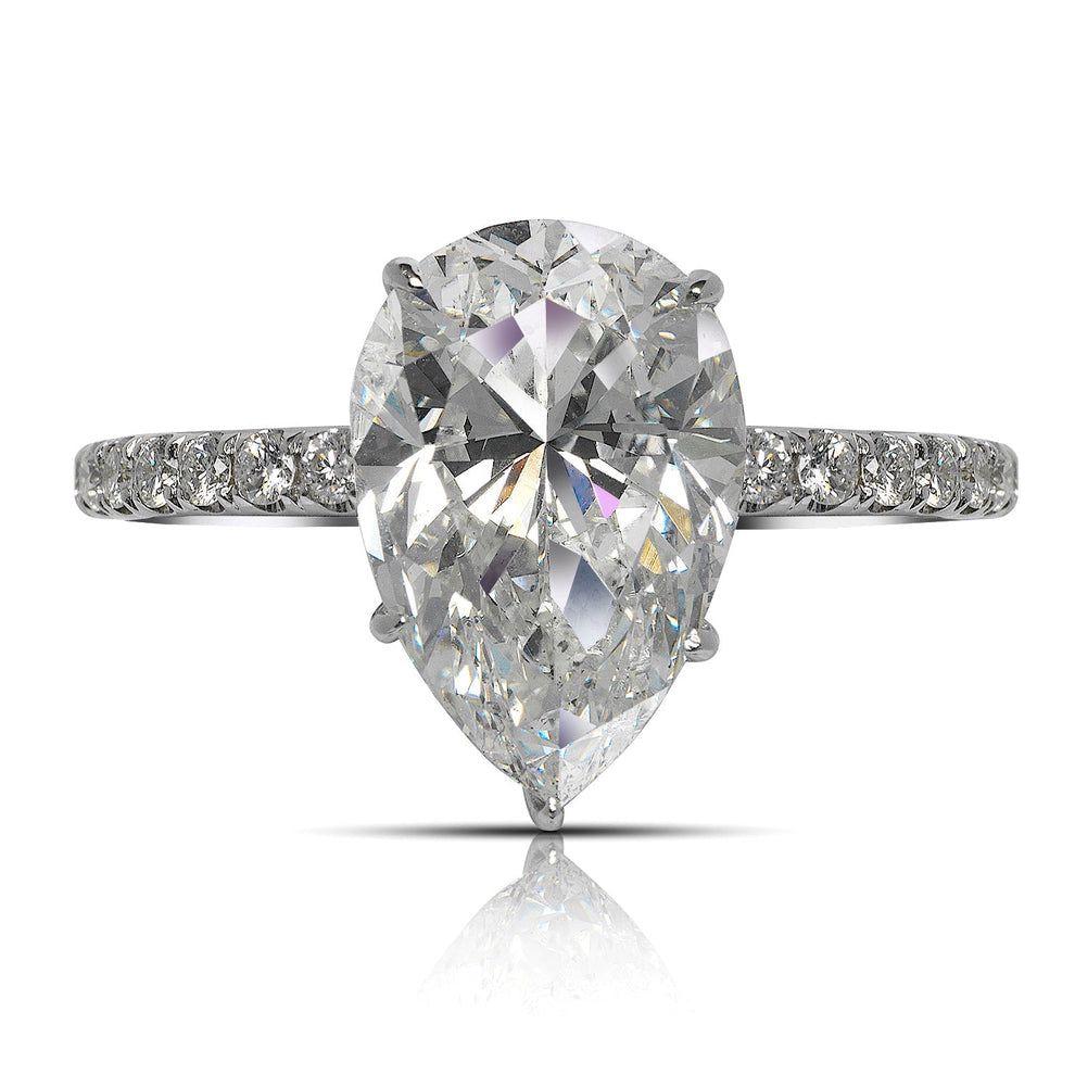 GIA Certified 5.02 Carat Pear Cut Diamond Ring VS2 Clarity F Color For Sale 7