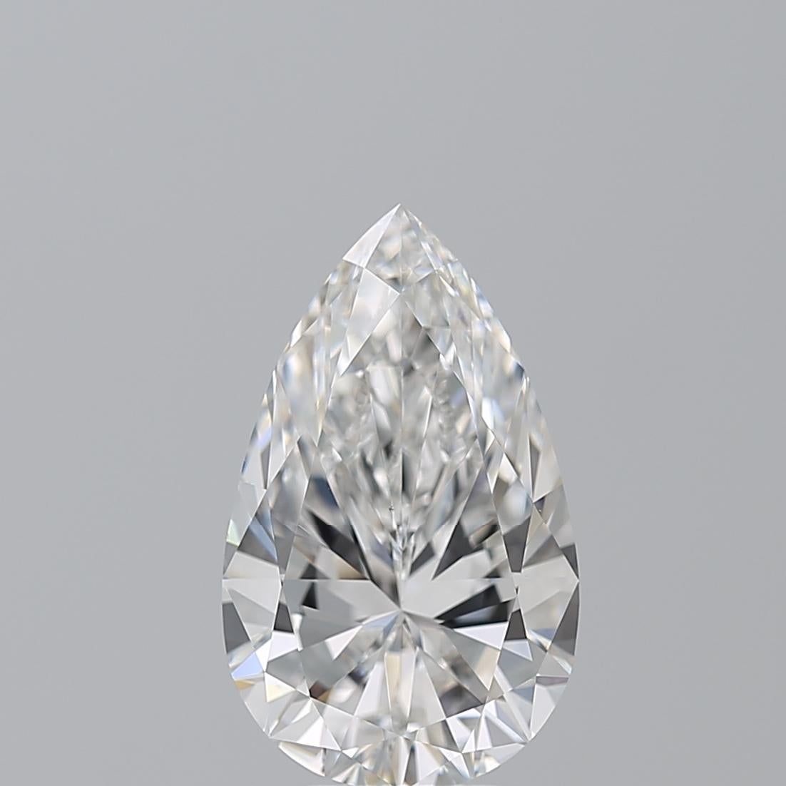 Women's GIA Certified 5.02 Carat Pear Cut Diamond Ring VS2 Clarity F Color For Sale