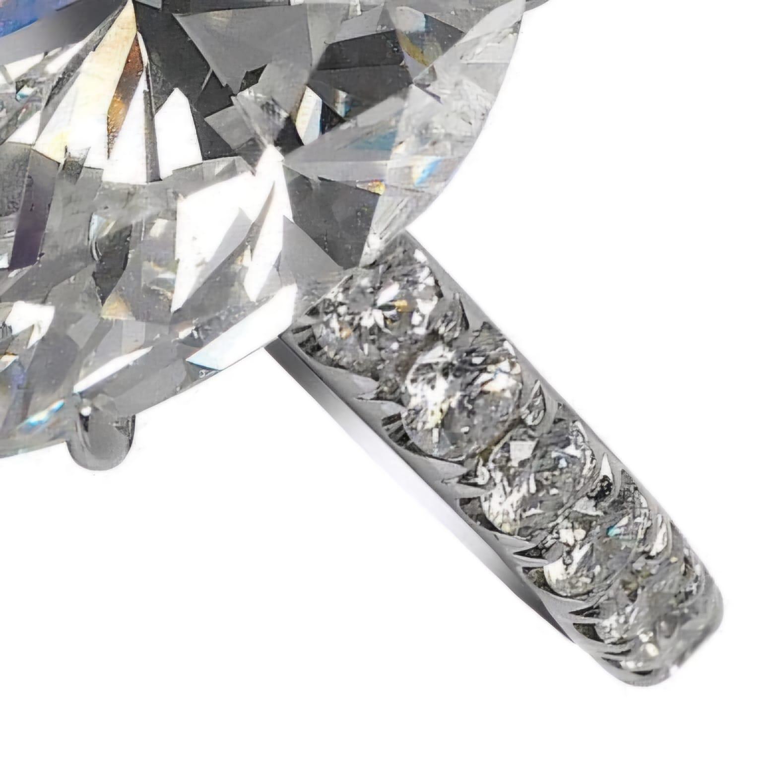 GIA Certified 5.02 Carat Pear Cut Diamond Ring VS2 Clarity F Color For Sale 3
