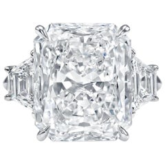 GIA Certified 4 Karat Radiant Cut Diamond Ring VVS2 Klarheit H Farbe Triple Ex