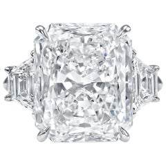 GIA Certified 4 Carat Radiant Cut Diamond Ring VVS2 Clarity H Color Triple Ex