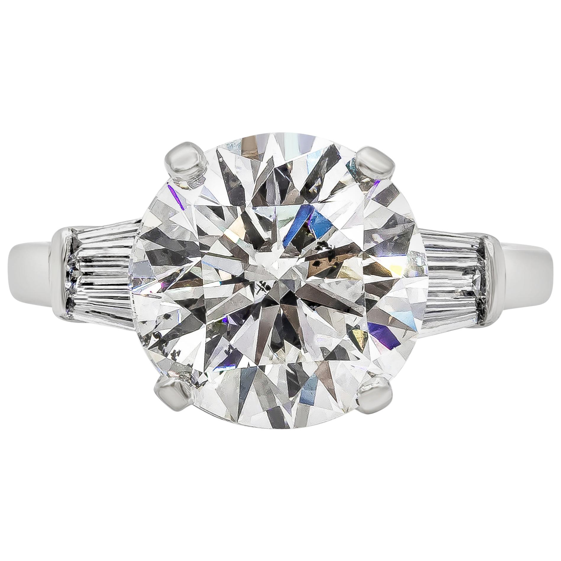 Roman Malakov 5.02 Carat Round Shape Diamond Three-Stone Engagement Ring