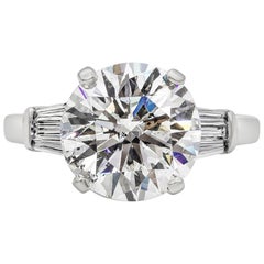 Roman Malakov 5.02 Carat Round Shape Diamond Three-Stone Engagement Ring