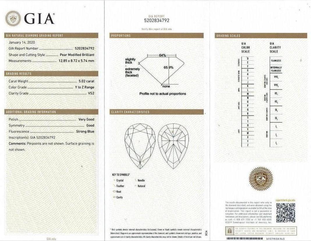 GIA-zertifizierter 5,02 Karat gelber Diamant-Verlobungsring 1
