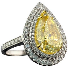 GIA-zertifizierter 5,02 Karat gelber Diamant-Verlobungsring