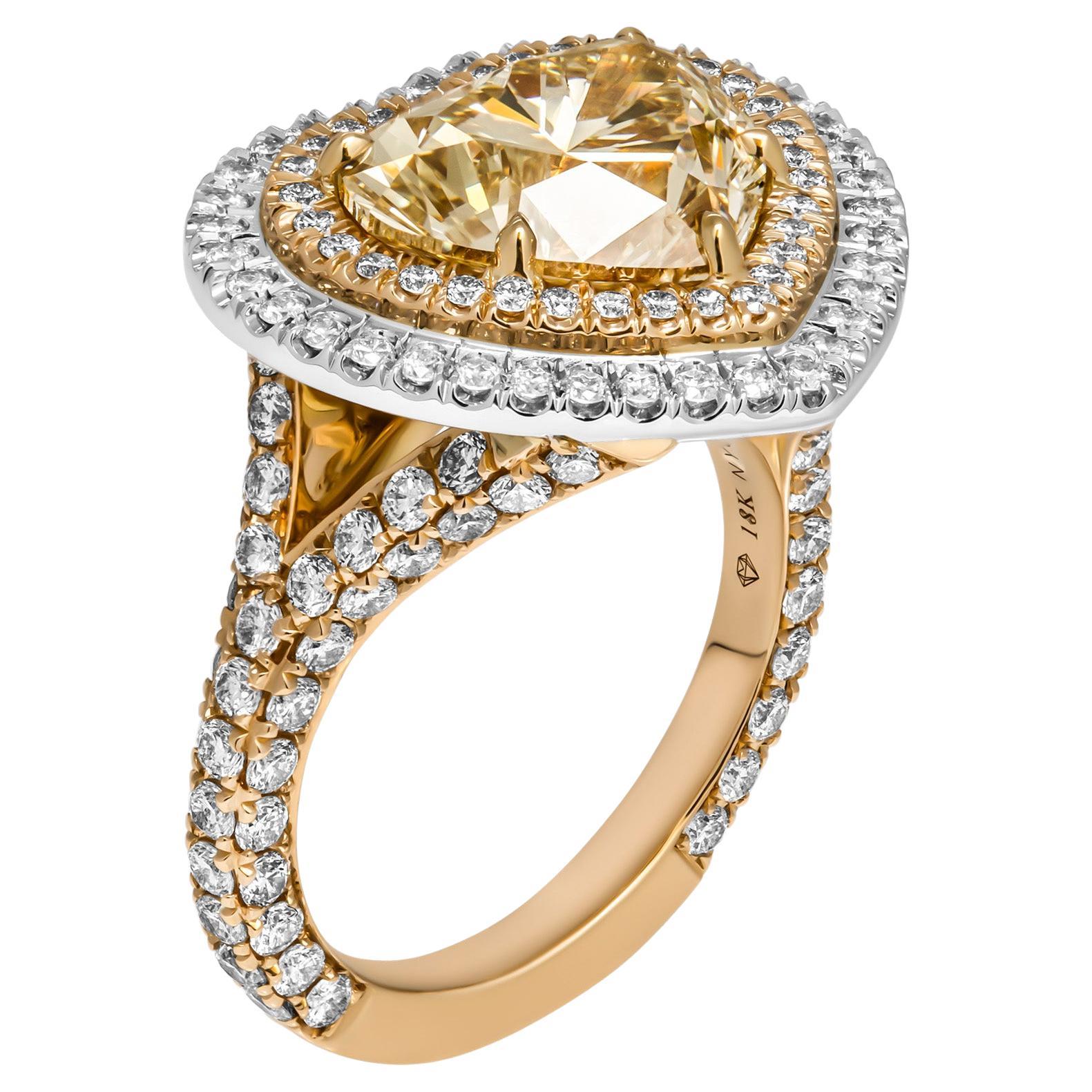 GIA Certified 5.02ct Fancy Light Brownish Heart Shape Diamond Engagement 