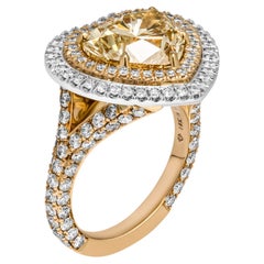 GIA Certified 5.02ct Fancy Light Brownish Heart Shape Diamond Engagement 