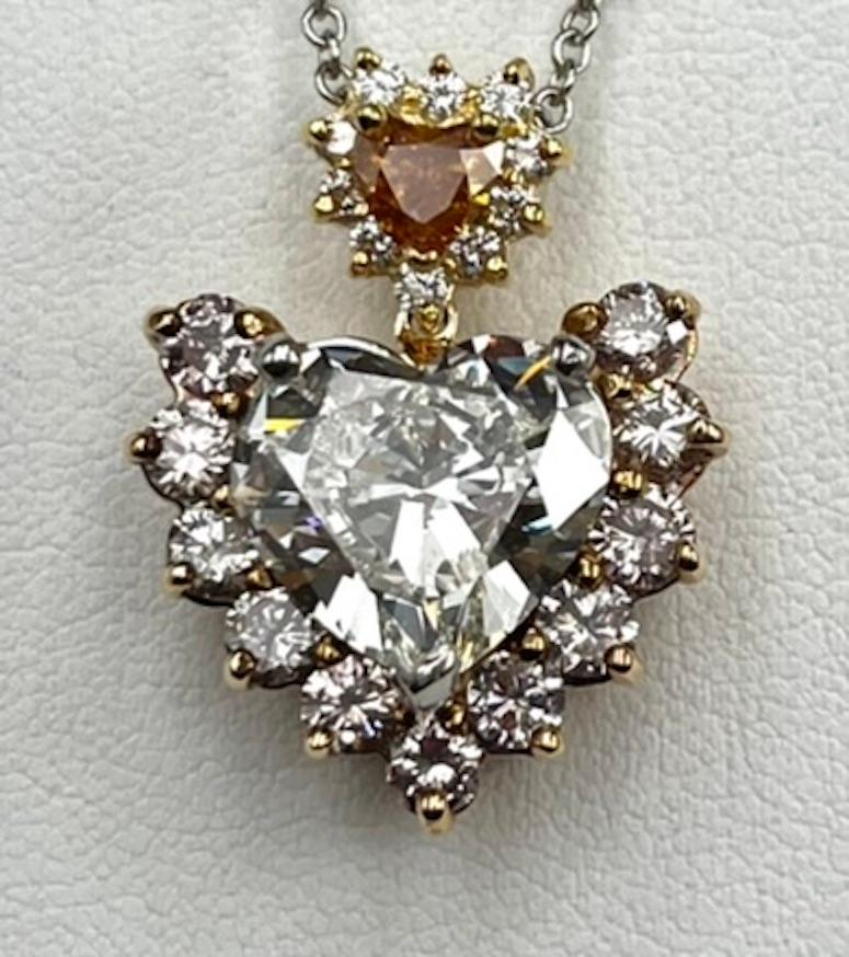 Heart Cut GIA Certified 5.02Ct Heart Shape Diamond Pendant For Sale