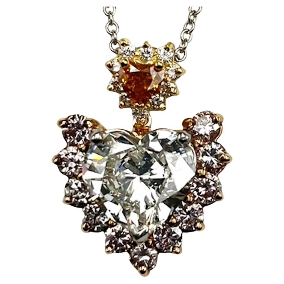 GIA Certified 5.02Ct Heart Shape Diamond Pendant