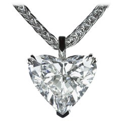 GIA Certified 5.03 Carat D Flawless Heart Brilliant Diamond Pendant Necklace