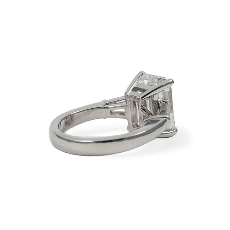 GIA Certified J. Birnbach 5.03 Carat Emerald Cut Diamond Engagement Ring 1