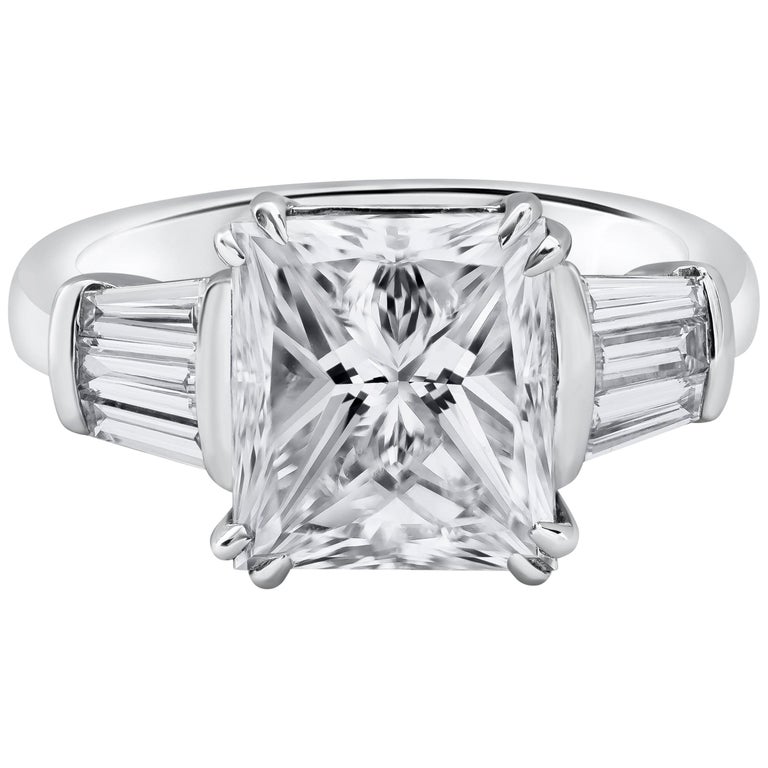 GIA Certified 5.03 Carat Princess Cut Diamond Engagement ...