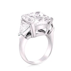 GIA Certified 5.03 Carat Princess Cut Diamond with Trillion Diamond in Platinum