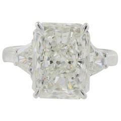 GIA Certified 5.03 Carat Radiant Cut Diamond Ring