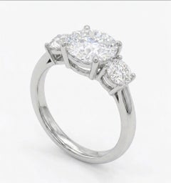 GIA Certified 5.03 Carat Round Cut Diamond Ring with Round Diamond in Platinum