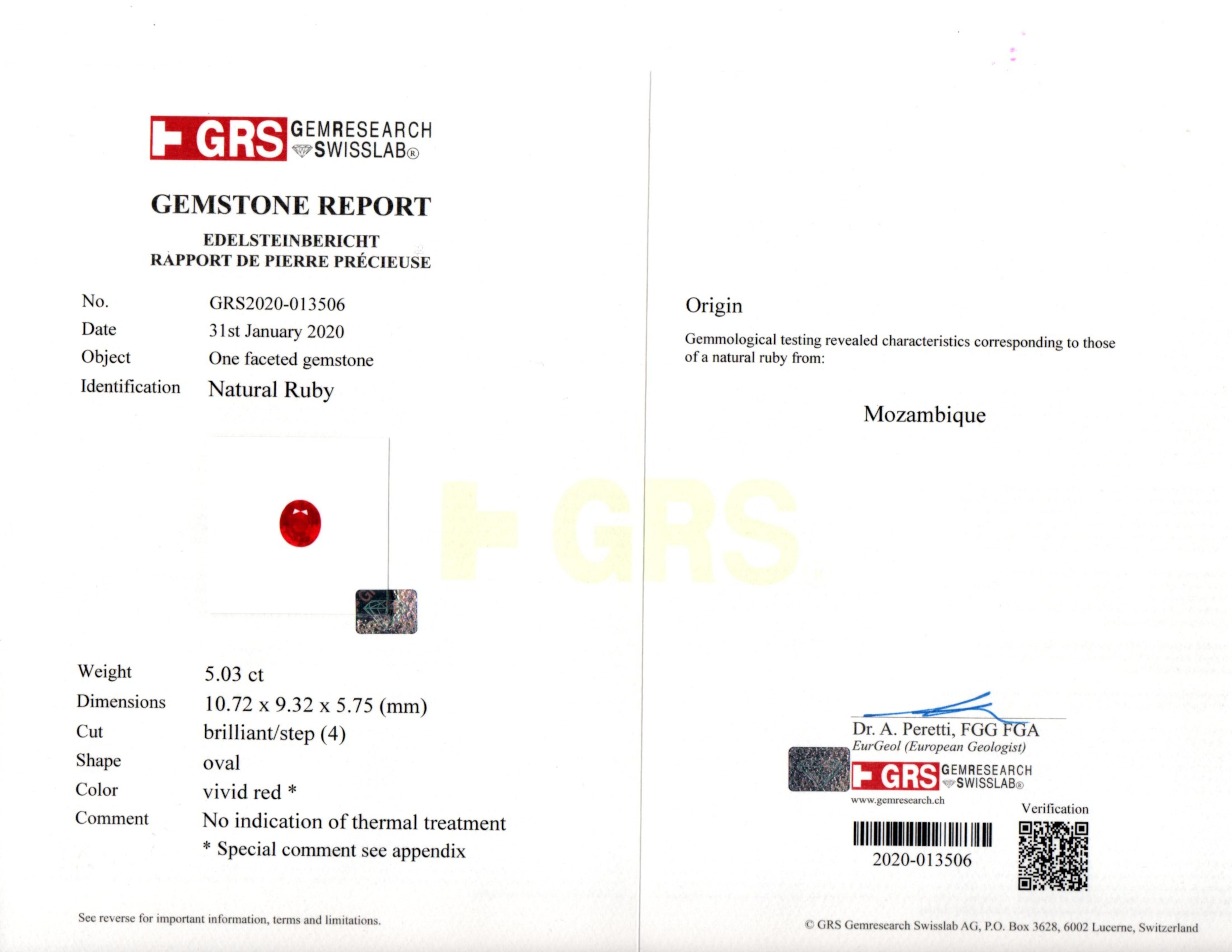 GIA-zertifiziert 5,03 Karat lebendige rote natürliche Rubin und Diamant-Ring (Ovalschliff) im Angebot
