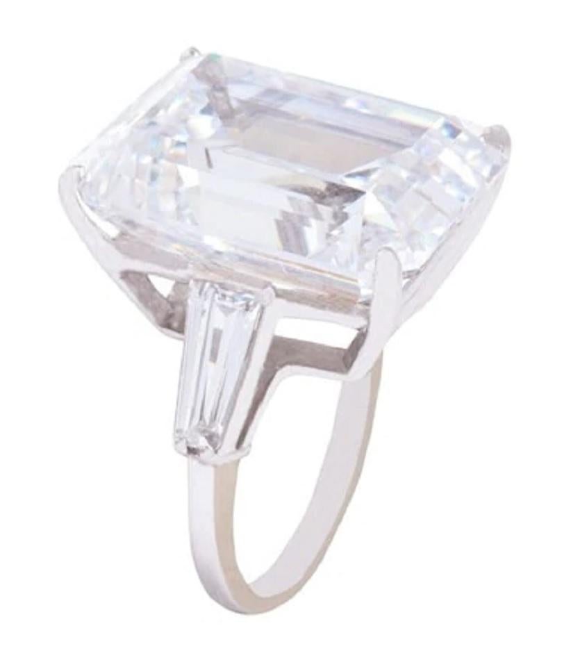 Gia Certified 4.02 Carat Emerald Cut Diamond Ring 
