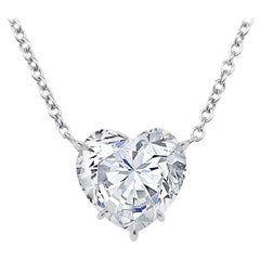 GIA Certified 2.01 Carat Heart Shape Diamond Pendant Necklace