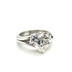 GIA Certified 5.04 Carat Heart-Shaped Diamond Ring in 18 Karat White Gold