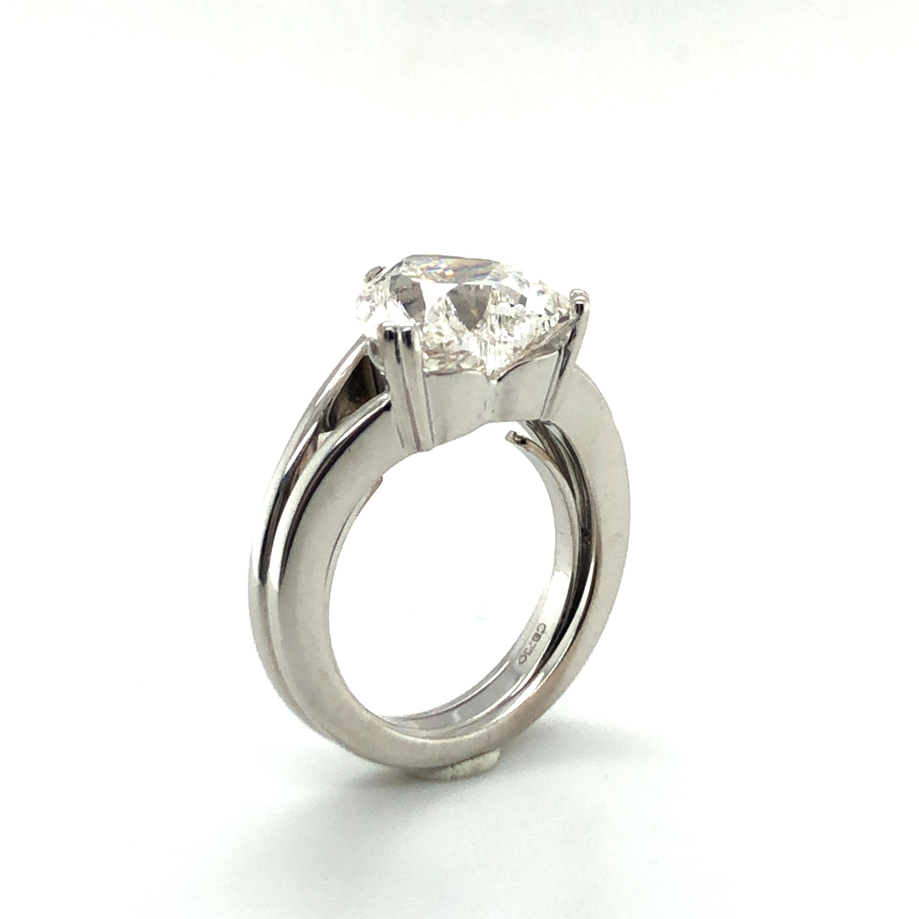 Contemporary GIA Certified 5.04 Carat Heart-Shaped Diamond Ring in 18 Karat White Gold