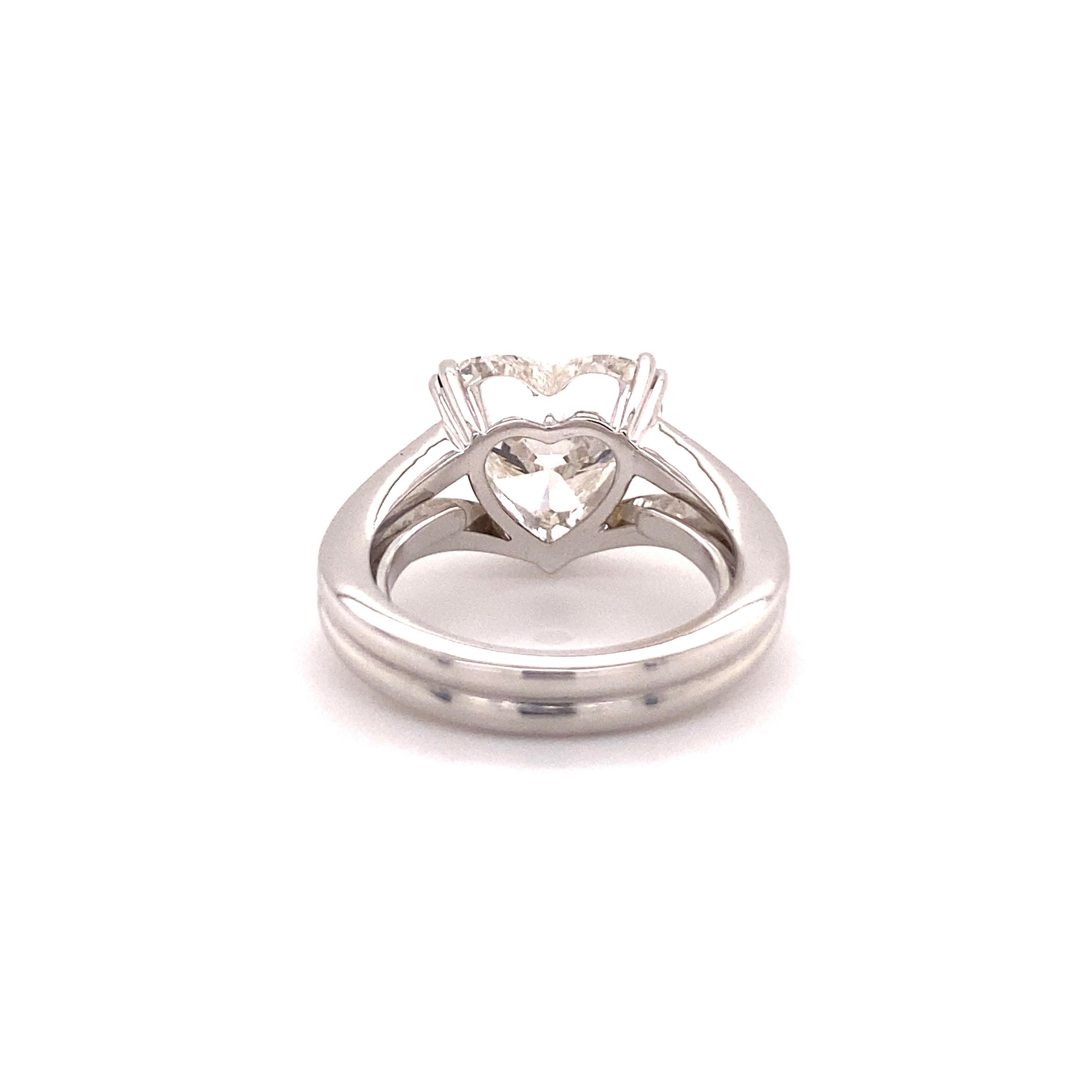 Heart Cut GIA Certified 5.04 Carat Heart-Shaped Diamond Ring in 18 Karat White Gold
