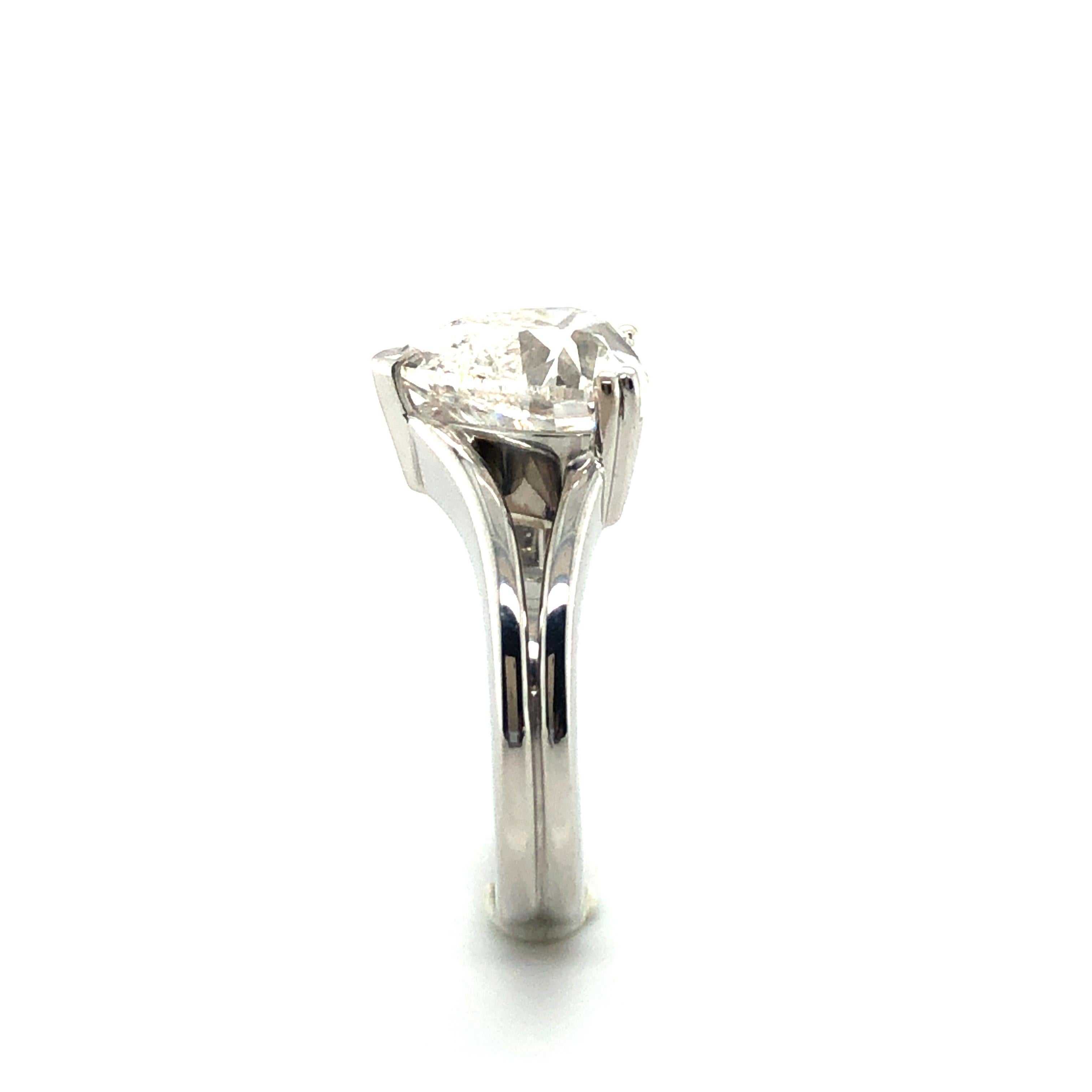 Women's or Men's GIA Certified 5.04 Carat Heart-Shaped Diamond Ring in 18 Karat White Gold