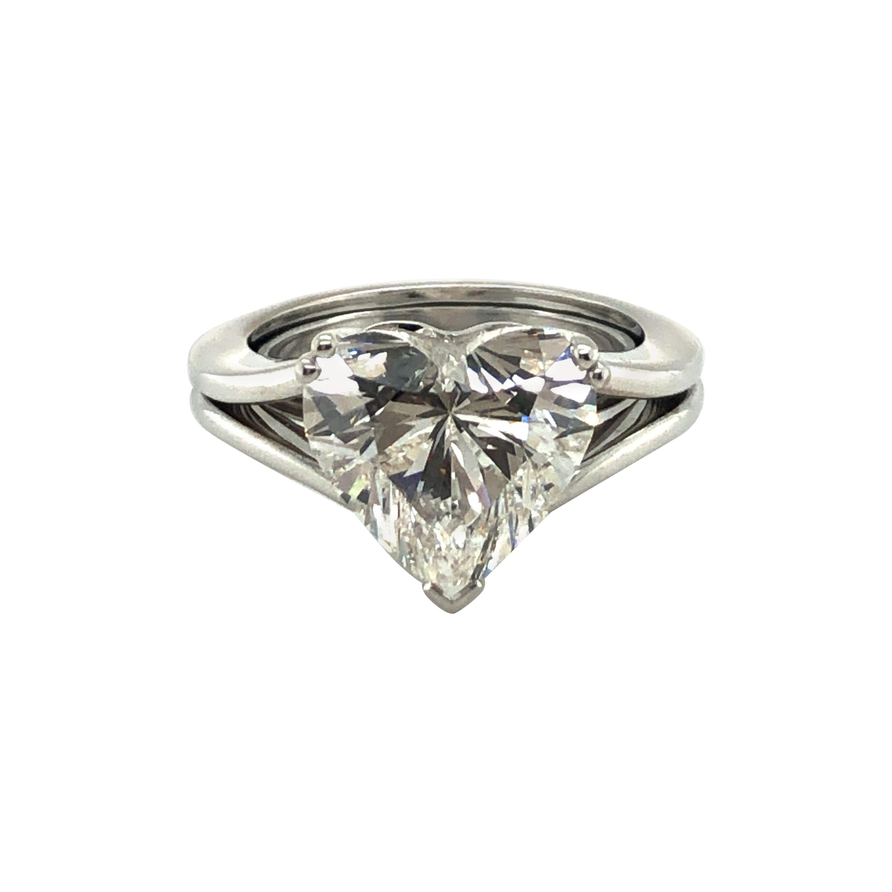 GIA Certified 5.04 Carat Heart-Shaped Diamond Ring in 18 Karat White Gold