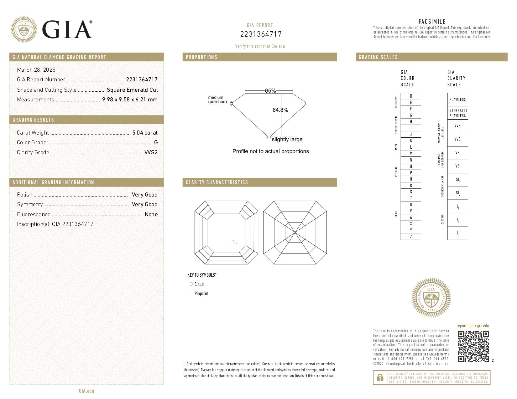 GIA Certified 5 Carat Asscher Square Emerald Cut Trillion Diamond Ring Neuf - En vente à Chicago, IL