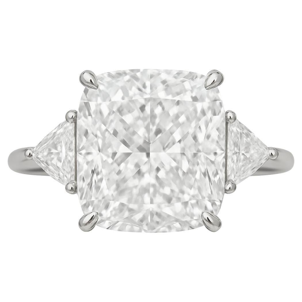 GIA Certified 5.05 Carat Cushion Cut Diamond Ring in Platinum