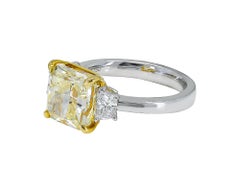 Spectra Fine Jewelry GIA Certified 5.05 Carat Fancy Intense Yellow Diamond Ring