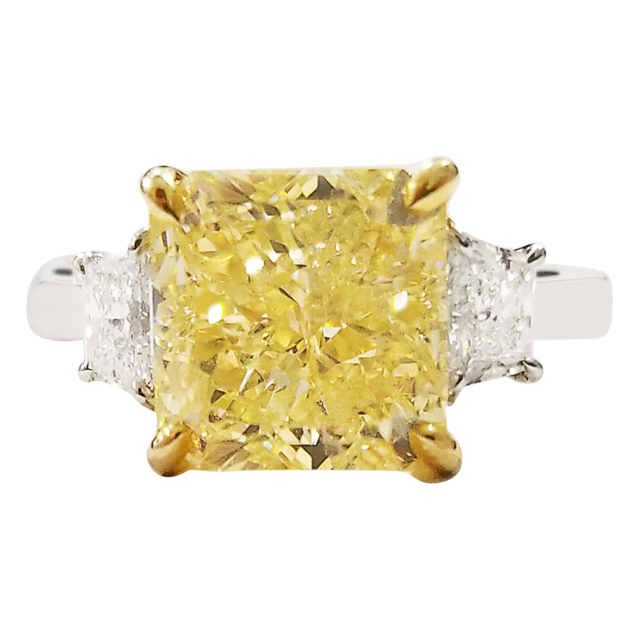 Cartier 4.05 Carat Fancy Yellow Diamond Ring at 1stDibs | cartier ...