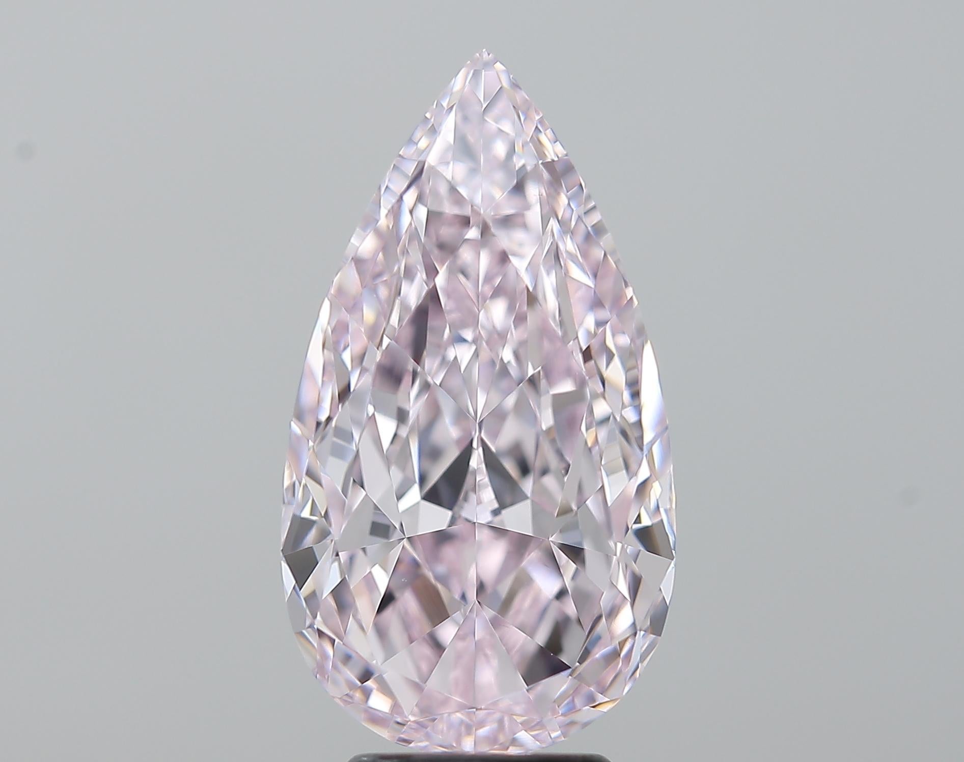 Contemporary GIA Certified 5.05 Carat Fancy Pear Brilliant Cut Light Purplish Pink Diamond For Sale