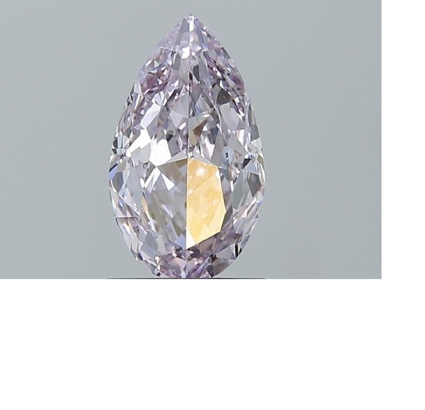 Contemporary GIA Certified 1.01 Carat Fancy Pear Brilliant Cut Light Purplish Pink Diamond For Sale