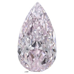 Diamant certifié GIA de 5,05 carats, taille brillant poire fantaisie, rose pourpre clair
