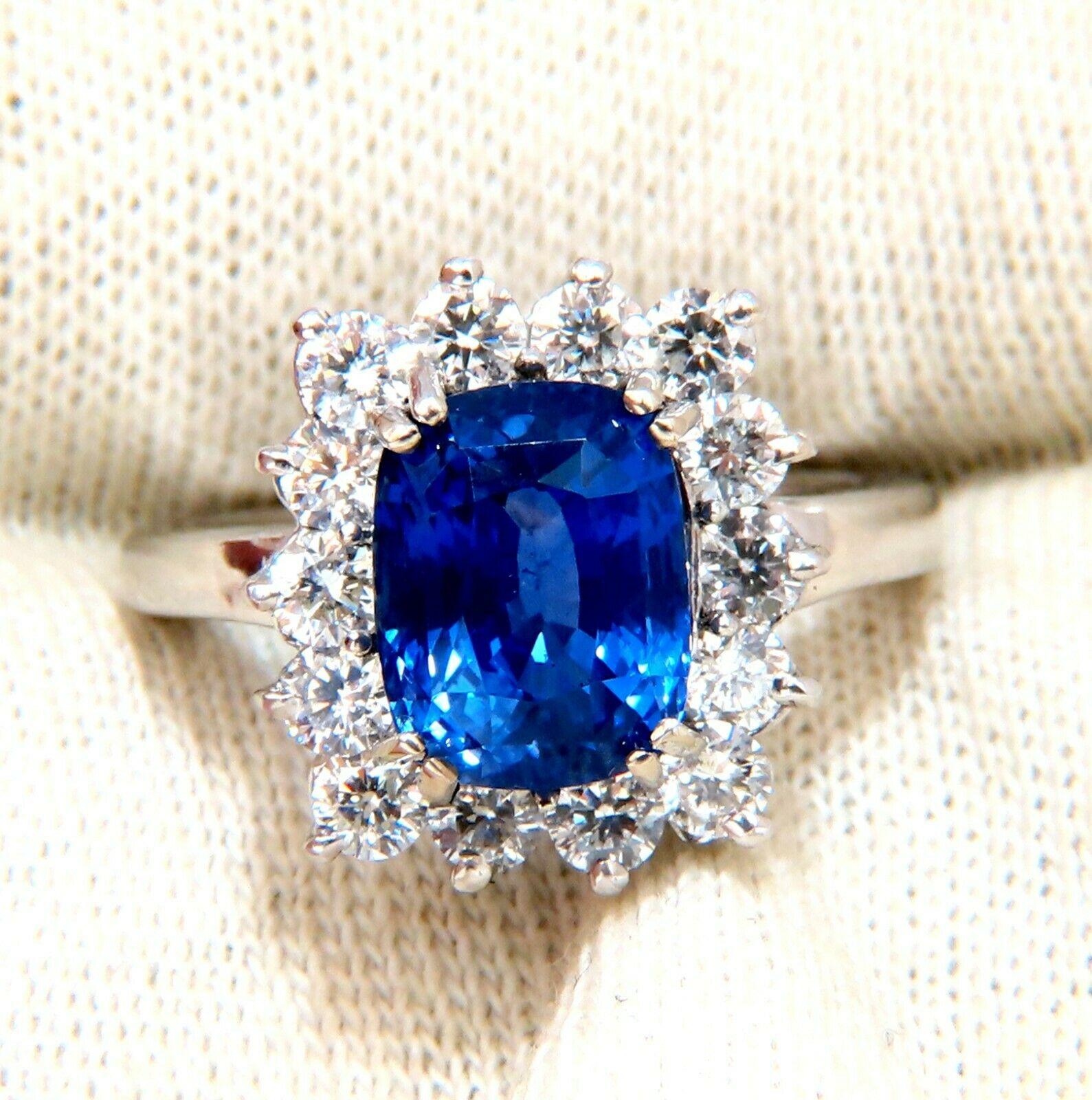 GIA-zertifizierter 5,05 Karat natürlicher unerhitzter Saphir-Diamant-Ring mit Farbwechsel für Damen oder Herren im Angebot